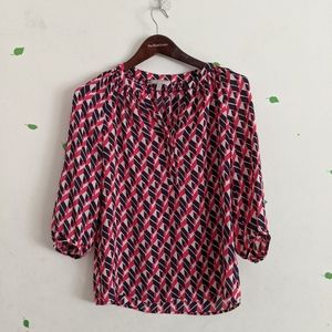 Banana Republic red black blouse XS PETITE